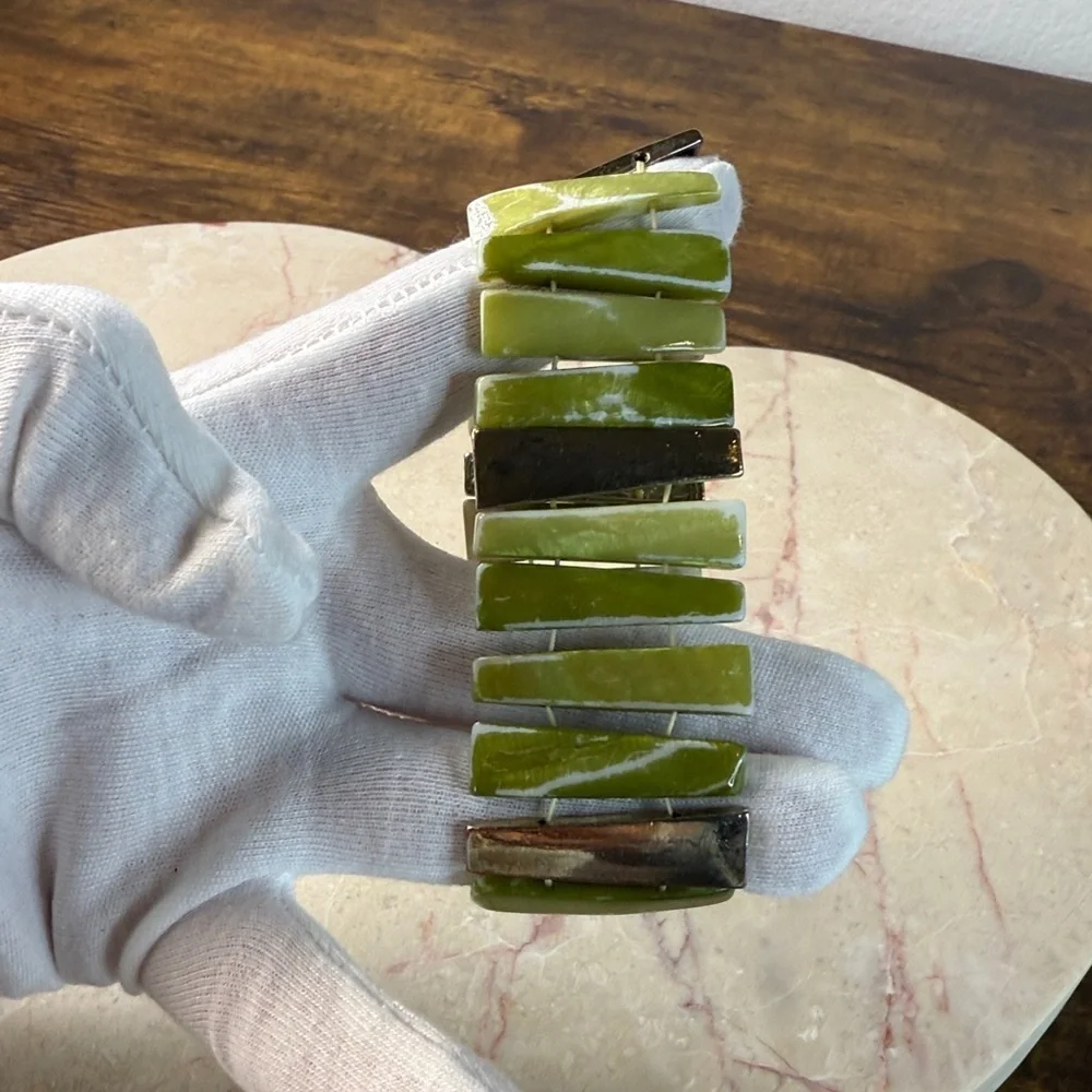 Green Stone With Gold Bracelet
